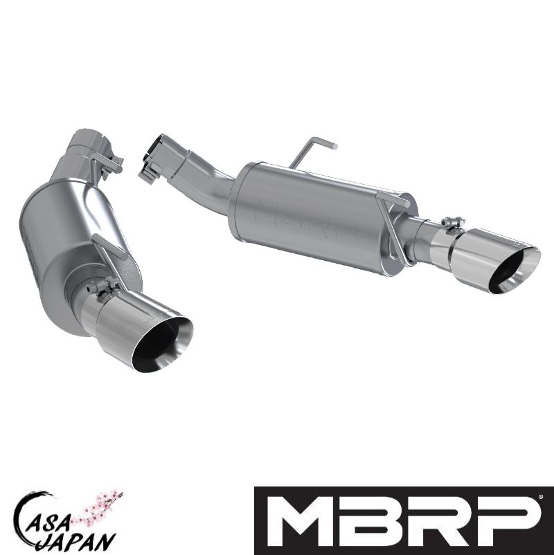MBRP フォード マスタング GT 4.6L 2005~2010年 シェルビー GT500 5.4L 2007~2010年 アクセルバック エキゾースト マフラー アルミメッキ鋼 STREET +BS