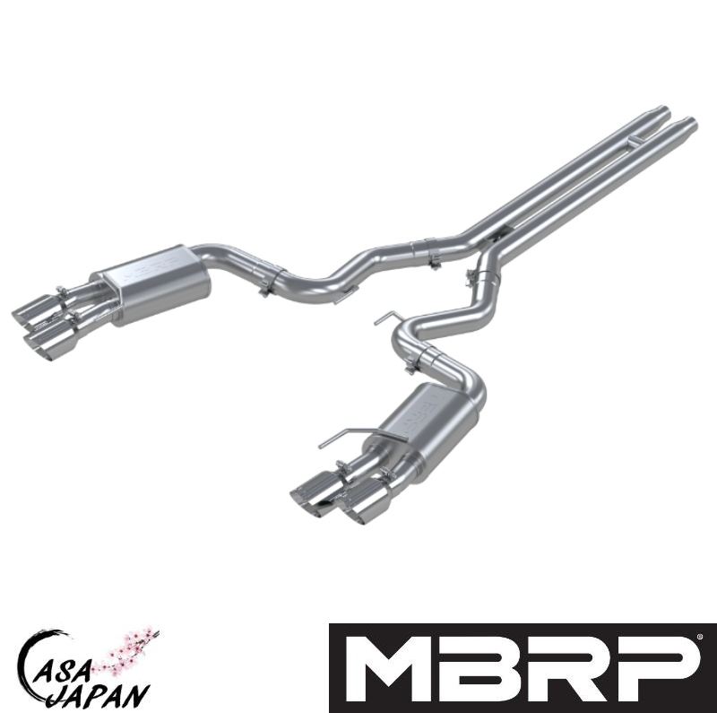 MBRP フォード マスタング GT クーペ 5.0L 2018~2023年 アクティブバルブ付いていません キャットバック エキゾースト マフラー T304ステンレス STREET +BS