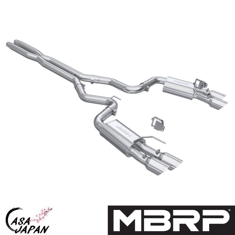 MBRP フォード マスタング GT 5.0L V8 S650 2024年~ キャットバック マフラー エキゾースト バルブなし アルミメッキ鋼 STREET +BS