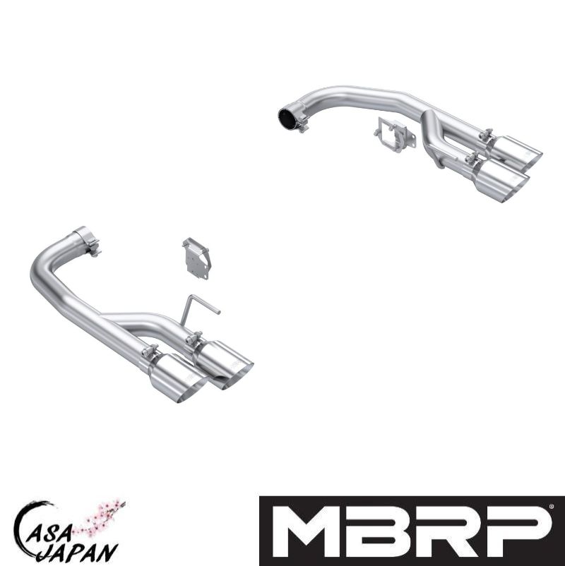 MBRP フォード マスタング GT 5.0L V8 S650 2024年~ アクセルバック マフラー エキゾースト バルブデリート アルミメッキ鋼 RACE +BS
