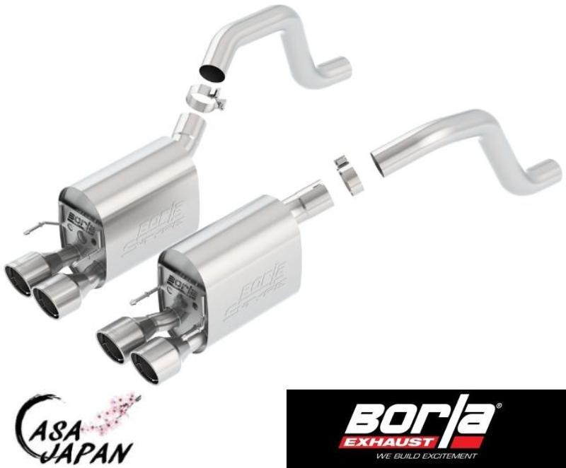 Borla シボレー コルベット C6 Z06 7.0L ZR1 6.2L 2006~2013年 RWD M/Tのみ 2ドアクーペ アクセルバック マフラー S-Type マフラー エキゾースト T304ステンレス ボーラ +BS|カーサジャパン