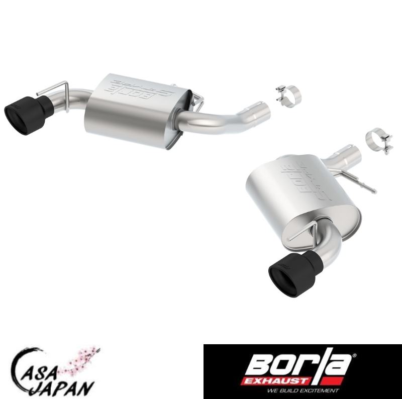Borla シボレー カマロ SS 6.2L V8 2016~2023年 AT/MT RWD 2ドア NPP無し用 GFX以外 アクセルバック S-Type マフラー エキゾースト T304ステンレス ブラックチップ ボーラ +BS