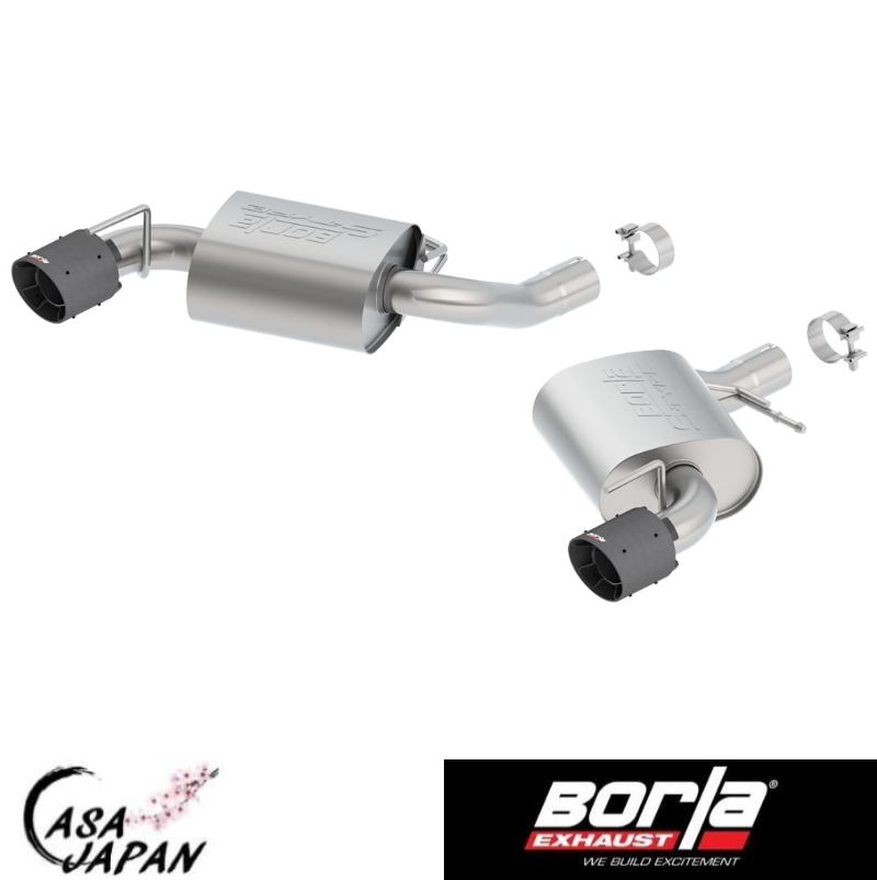 Borla シボレー カマロ SS 6.2L V8 2016~2023年 AT/MT RWD 2ドア NPP無し用 GFX以外 アクセルバック S-Type マフラー エキゾースト T304ステンレス カーボンチップ ボーラ +BS