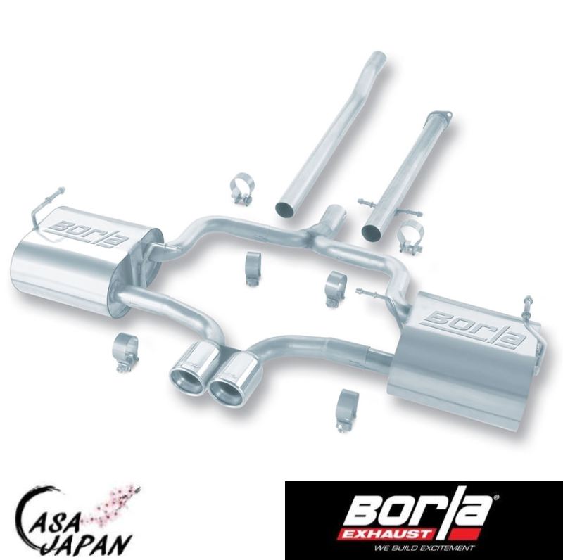 Borla ミニ クーパー S R50 ハッチバック 2004~2006年 R52 コンバーチブル 2005~2008年 JCW以外 1.6L-SC FWD Touring キャットバック マフラー エキゾースト T304ステンレス ボーラ +BS