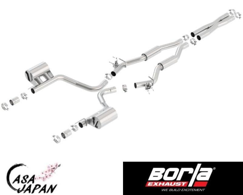 Borla ダッジ チャレンジャー SRT 392 Hemi 6.4L 2015~2022年 AT/MT RWD 2ドア バルブシミュレーター付き S-Type キャットバック マフラー エキゾースト T304ステンレス ボーラ +BS｜カーサジャパン