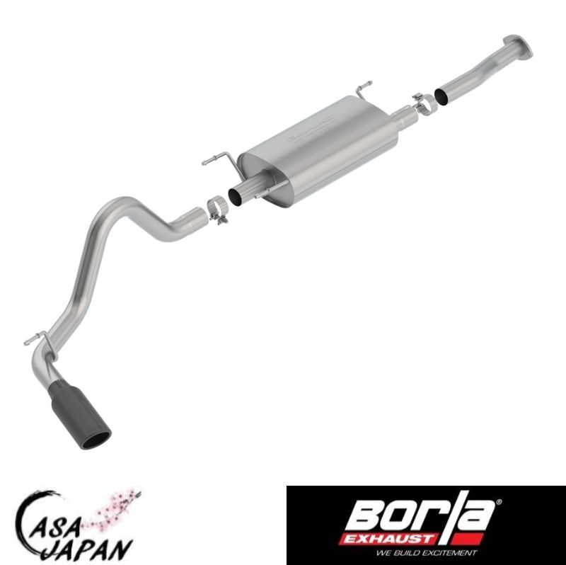Borla トヨタ タコマ 3.5L V6 2016~2022年 AT/MT 2/4WD アクセス・ダブルキャブ WB:127.4in S-Type キャットバック マフラー エキゾースト T304ステンレス ブラッククロームチップ ボーラ +BS|カーサジャパン