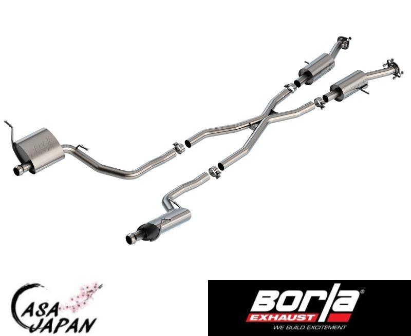 Borla ジープ グランド チェロキー High Altitude・Summit 3.6L V6 2014~2021年 AT/MT 2/4WD 4ドア 長方形出口・ガーニッシュ付き車用 S-Type キャットバック マフラー エキゾースト T304ステンレス ボーラ +BS