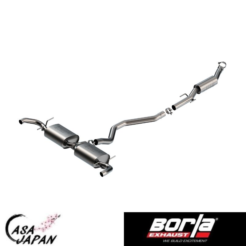 Borla ジープ グランド チェロキー 4xe PHEV 2.0L I4 ターボ A/T 4WD 4ドア 2022~2024年 S-Type キャットバック マフラー エキゾースト T304ステンレス チップ無し ボーラ +BS