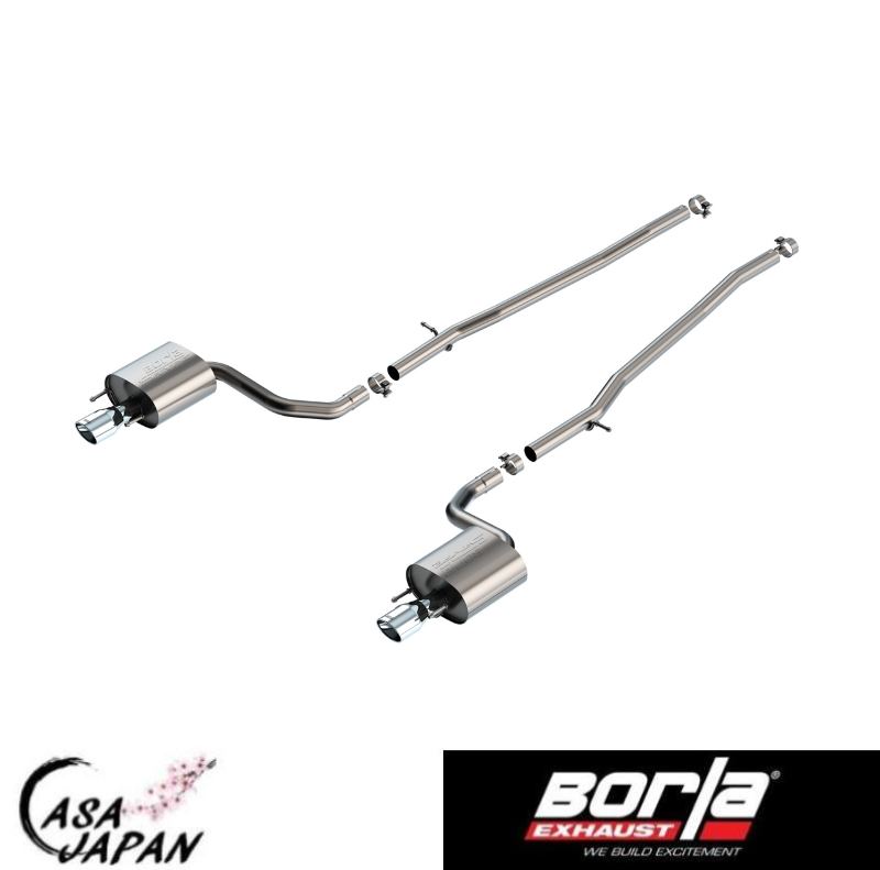 Borla レクサス IS 200T DBA-ASE30 2015~2017年 IS 300 2017~2024年 3BA・DBA-ASE30 8AR-FTS 2.0L I4 ターボ A/T RWD/AWD 4ドア S-Type キャットバック マフラー エキゾースト T304ステンレス ポリッシュチップ ボーラ +BS|カーサジャパン