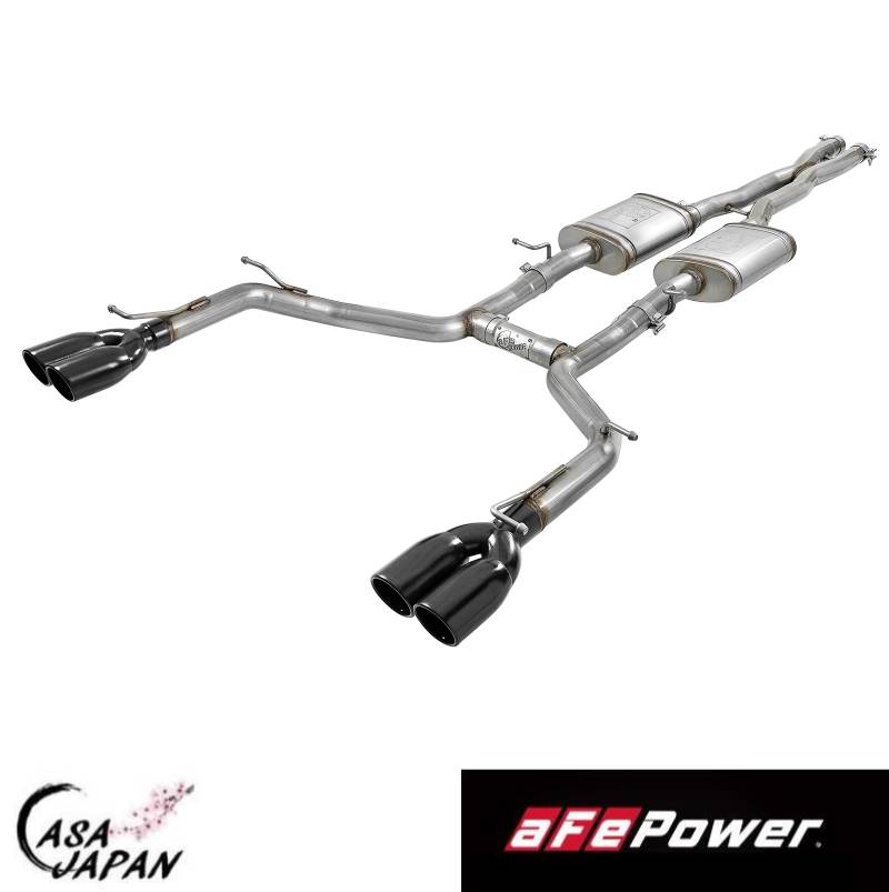 aFe ダッジ チャレンジャー V6 3.6L SXT GT 2015-2023年 エキゾースト マフラー MACH Force-Xp ブラックチップ T304ステンレス エーエフイーパワー +BS