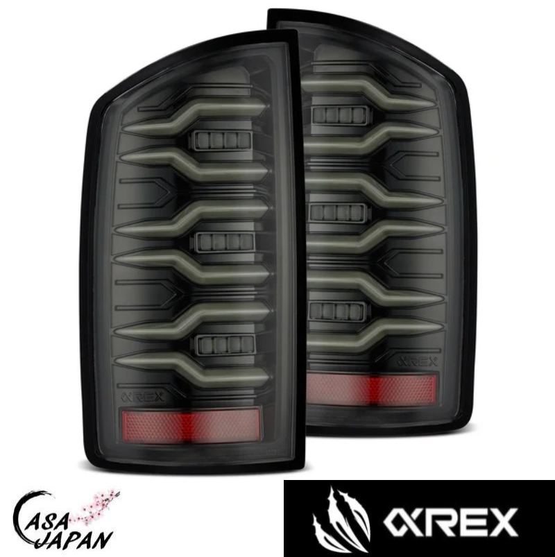 Alpha Rex ダッジ ラム 1500 2007~2008年 2500 3500 2007~2009年 USDM LED テール ライト リア ランプ ブレーキ 左右セット LUXX ブラック 直接交換 アルファレックス +BS|カーサジャパン
