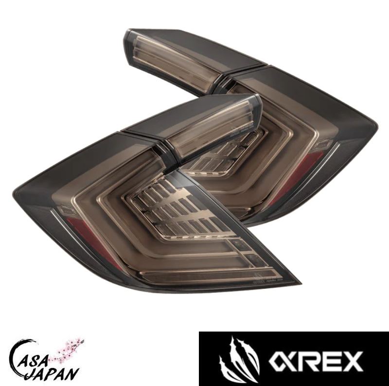 Alpha Rex ホンダ シビック ハッチバック FK7 FK8 TYPE-R タイプR 2017~2021年 LED テール ライト リア ランプ ブレーキ 左右セット NOVA スモーク・クローム 直接交換 アルファレックス +BS|カーサジャパン