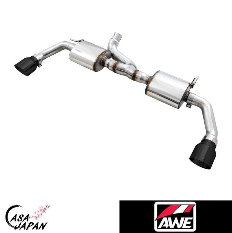 AWE ジープ ラングラー 3.6L 2/4ドア JK JKU AT/MT 4WD 2012~2018年 アクセルバック 馬力+5hpアップ!! エキゾースト マフラー ステンレス ブラックチップ TOURING (Tread Edition) 税込み！送料込み！AWE チューニング +BS