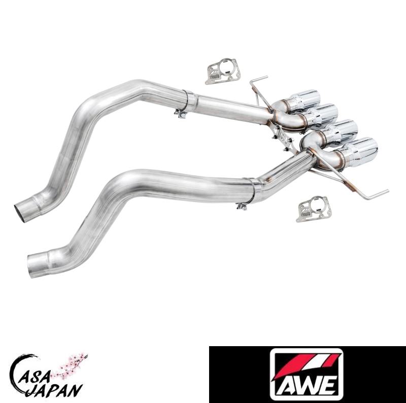 AWE シボレー コルベット C7 Z06 ZR1 Z51 グランド スポーツ スティングレイ 6.2L V8 2014~2019年 アクセルバック 馬力+18hpアップ!! エキゾースト マフラー ステンレス ポリッシュチップ TRACK 税込み！送料込み！AWE チューニング +BS