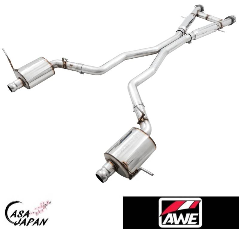 AWE ジープ グランドチェロキー WK2 SRT 6.4L 2014-2021年 トラックホーク 6.2L 2018-2021年 キャットバック　馬力+3hpアップ!! エキゾースト マフラー ステンレス 純正チップ再使用 TOURING 税込み！送料込み！AWE チューニング +BS