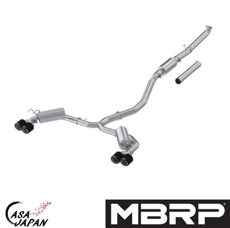 MBRP シビック FL1 FL ハッチバック スポーツツーリング L15 1.5L ターボ 2021年~ マフラー エキゾースト T304ステンレス カーボンチップ キャットバック STREET +BS