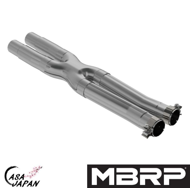 MBRP フォード マスタング シェルビー GT500 5.2L V8 2020~2022年 レゾネーター デリート パイプ エキゾースト マフラー T409ステンレス RACE +BS