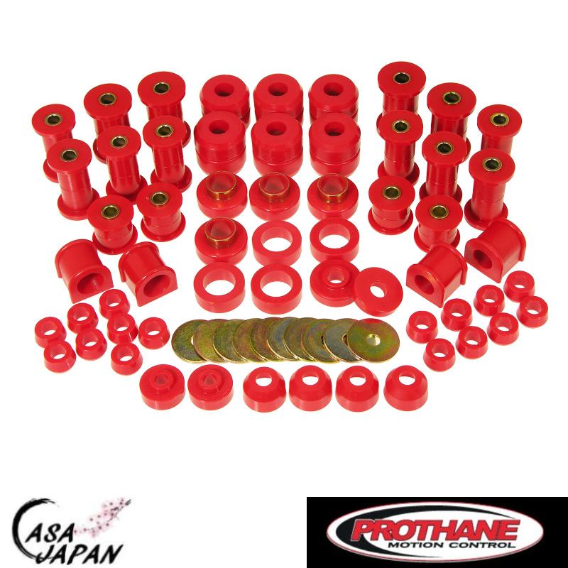 PROTHANE ジープ ラングラー TJ YJ 1987~1996年 強化 ウレタン ブッシュ トータル キット アメリカ製 輸入商品 プロタン +BS フロント リア スプリング スウェイバー エンドリンク タイロッド トランスミッション トルク