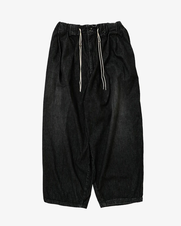 Sillage シアージ circular pants black denim damaged サーキュラー ズボン下 黒いこと ジーンズ 不都合 デニム
