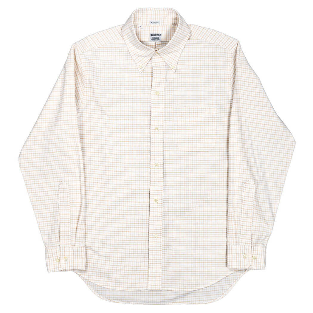 WORKERS ワーカーズ Modified 6 Button BD MATILDA CHECK BEIGE シャツ コンパクトオックス