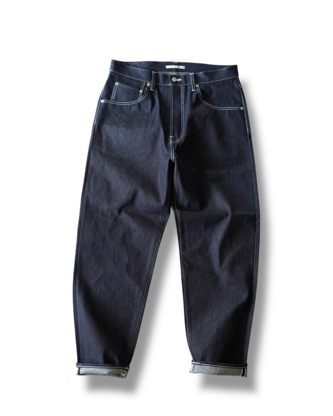 HATSKI ハツキ Denim01 Loose Tapered Denim -One Wash テーパードデニム ワンウォッシュ デニム 14薬局衡オンス