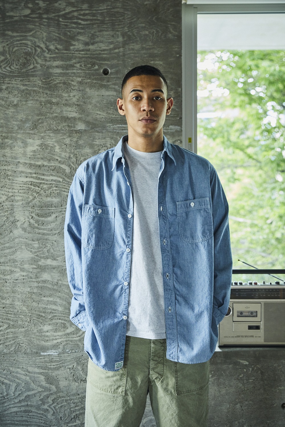 orslow オアスロウ RELAX FIT STRIPE CHAMBRAY WORK SHIRT 01-8270-181 リラックスフィット ストライプ シャンブレー ワークシャツ
