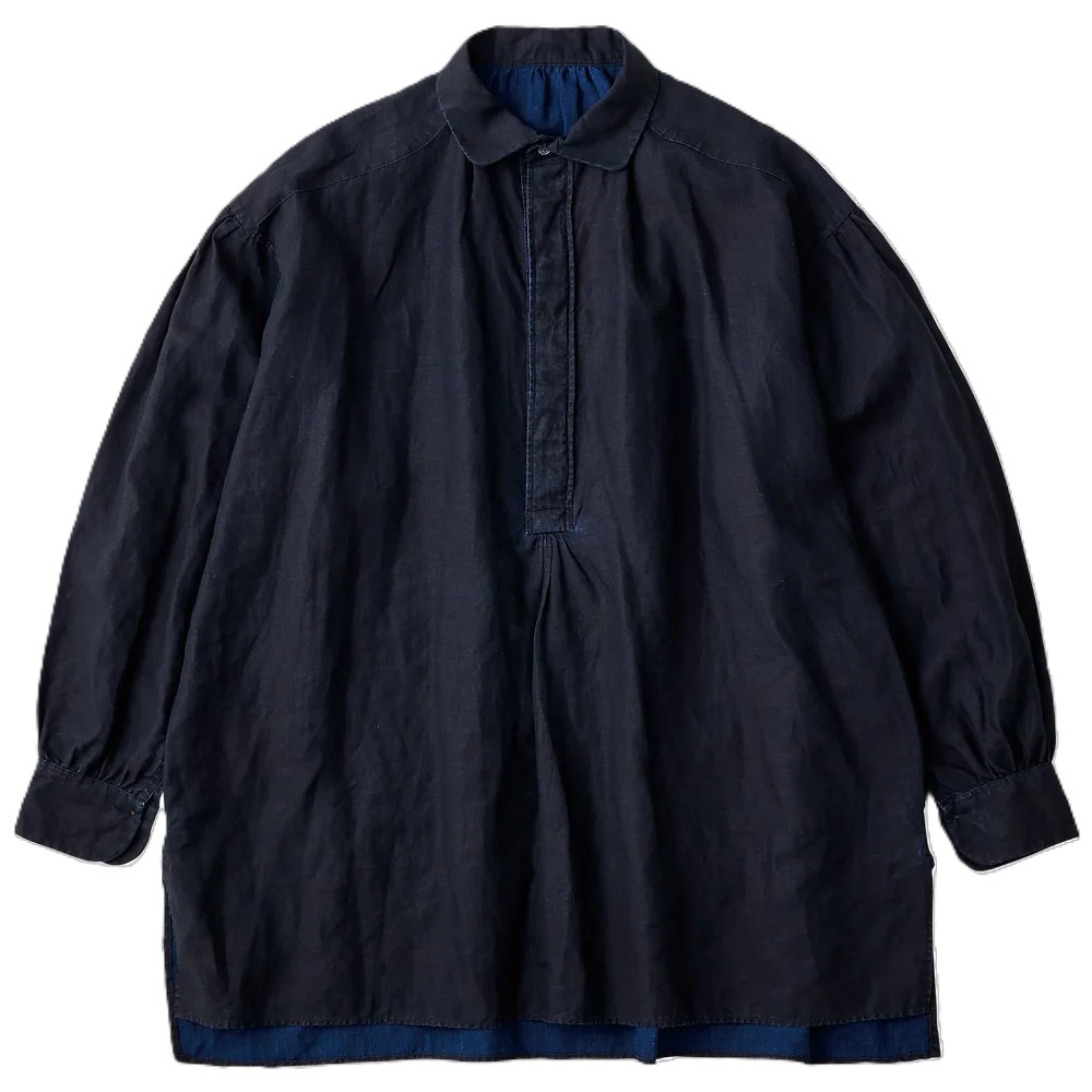 PORTER CLASSIC ポータークラシック FARMER’S LINEN ARTIST SHIRT NAVY リネンアーティスト シャツ