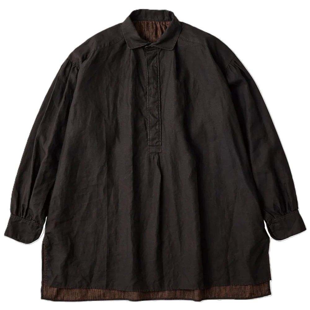 PORTER CLASSIC ポータークラシック FARMER’S LINEN ARTIST SHIRT BROWN リネンアーティスト シャツ
