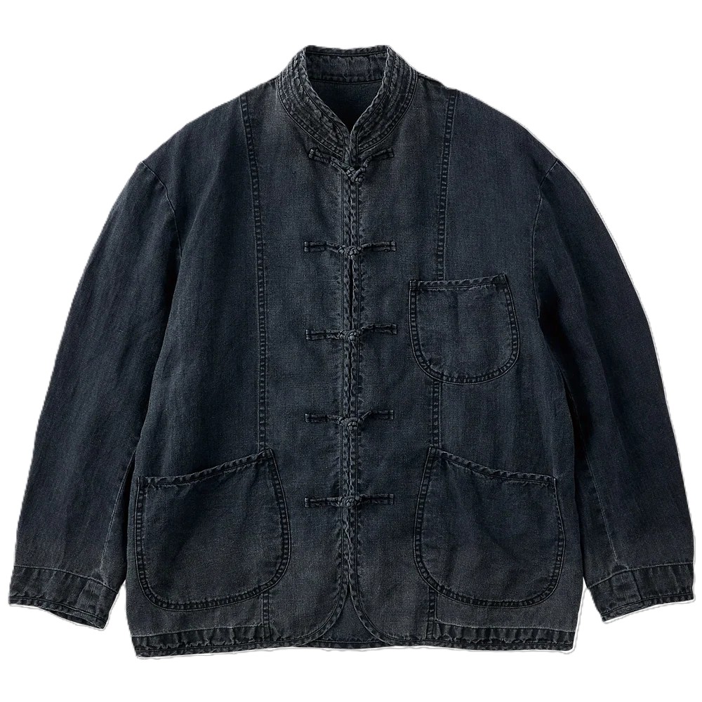 PORTER CLASSIC ポータークラシック BLACK LINEN CHINESE JACKET リネン チャイニーズジャケット