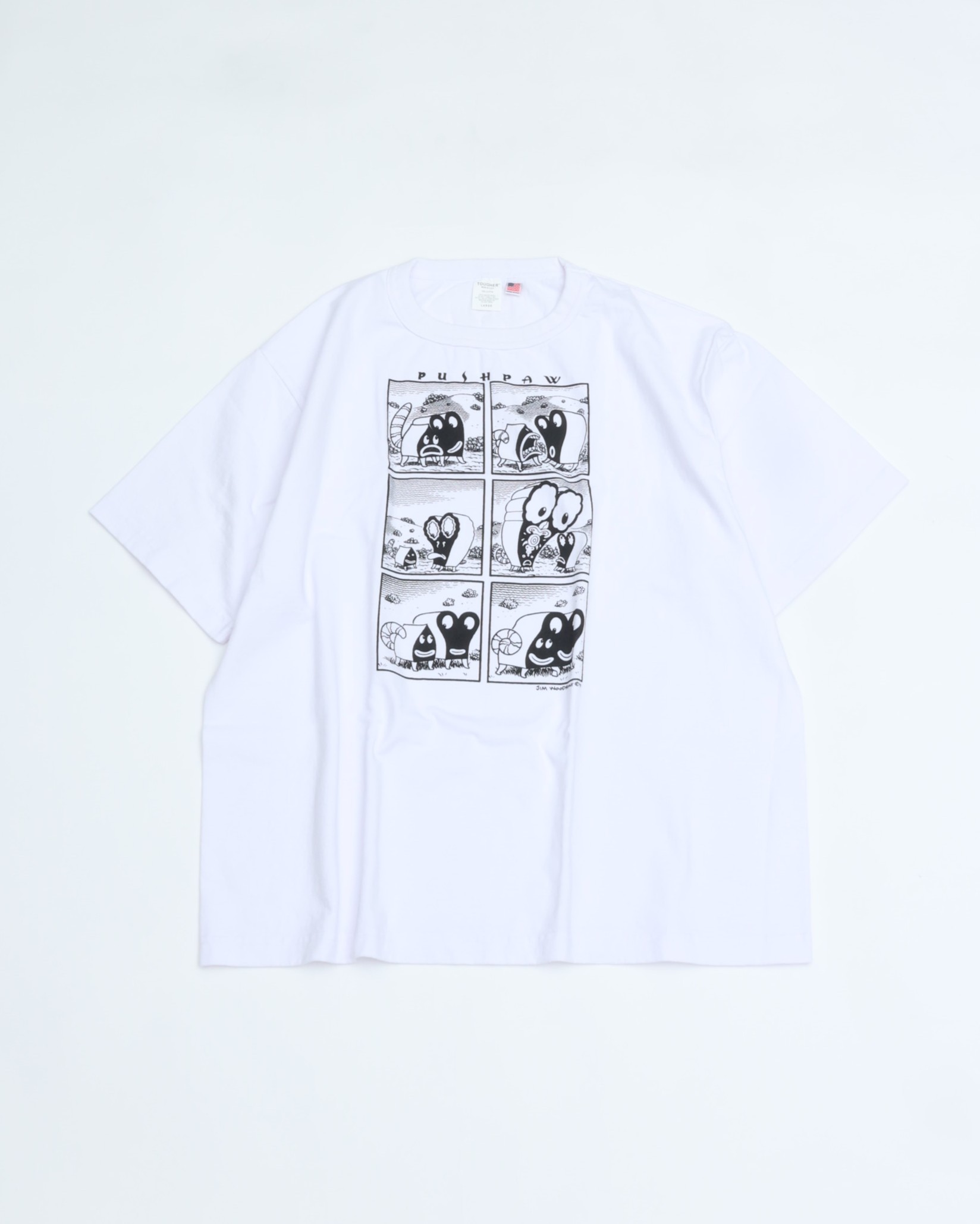 TOUGHER タファー BREA S/S TEE JIM WOODRING PUSHPAW(WHITE) ブレア 半袖プルオーバー ジムウードリング ヘビーウェイト