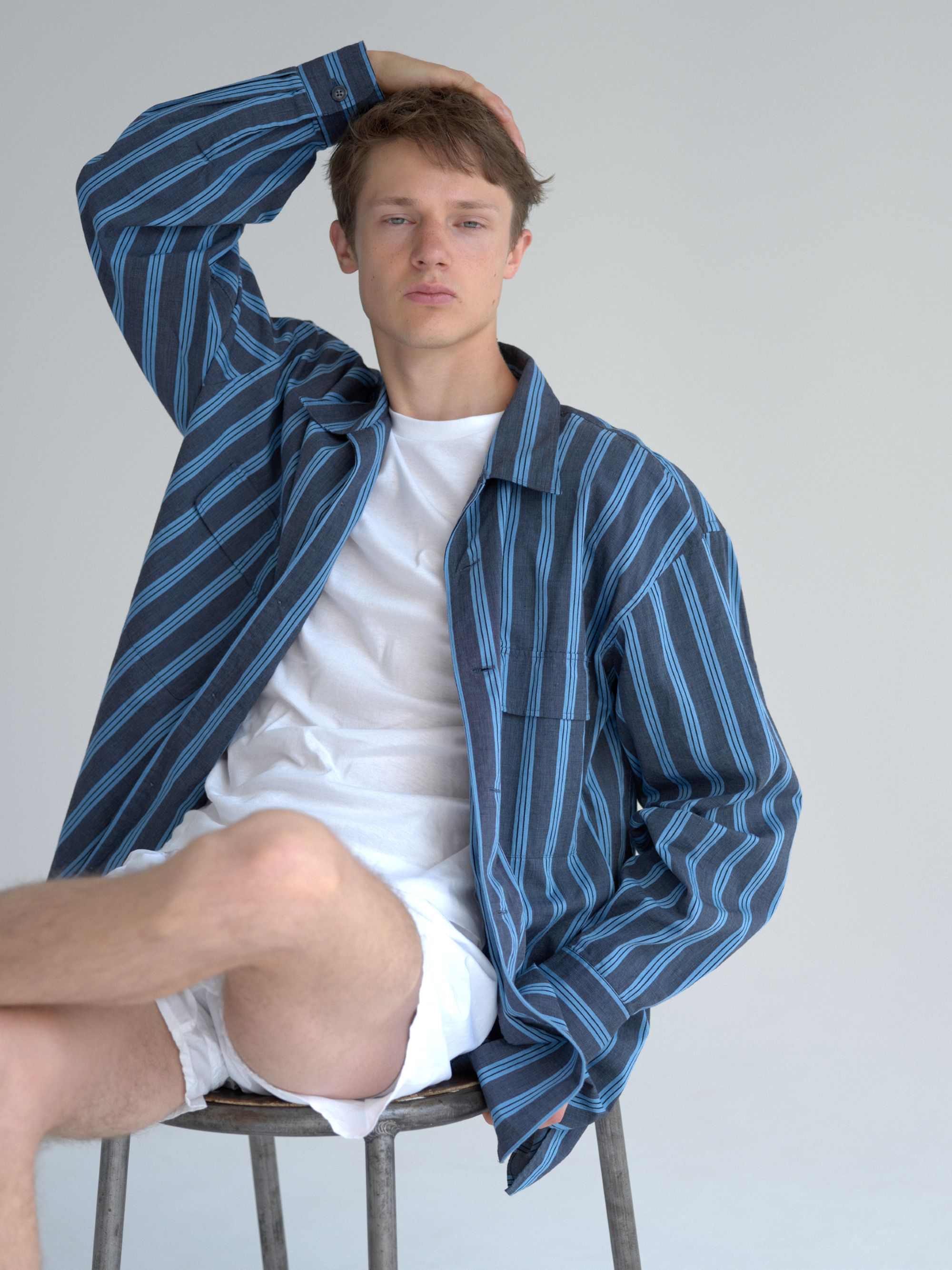Marvine Pontiak Shirt Makers マービンポンティアックシャツメーカーズ Open Collar Shirts MPSM-1903S NAVY*SAX オープンカラー シャツ