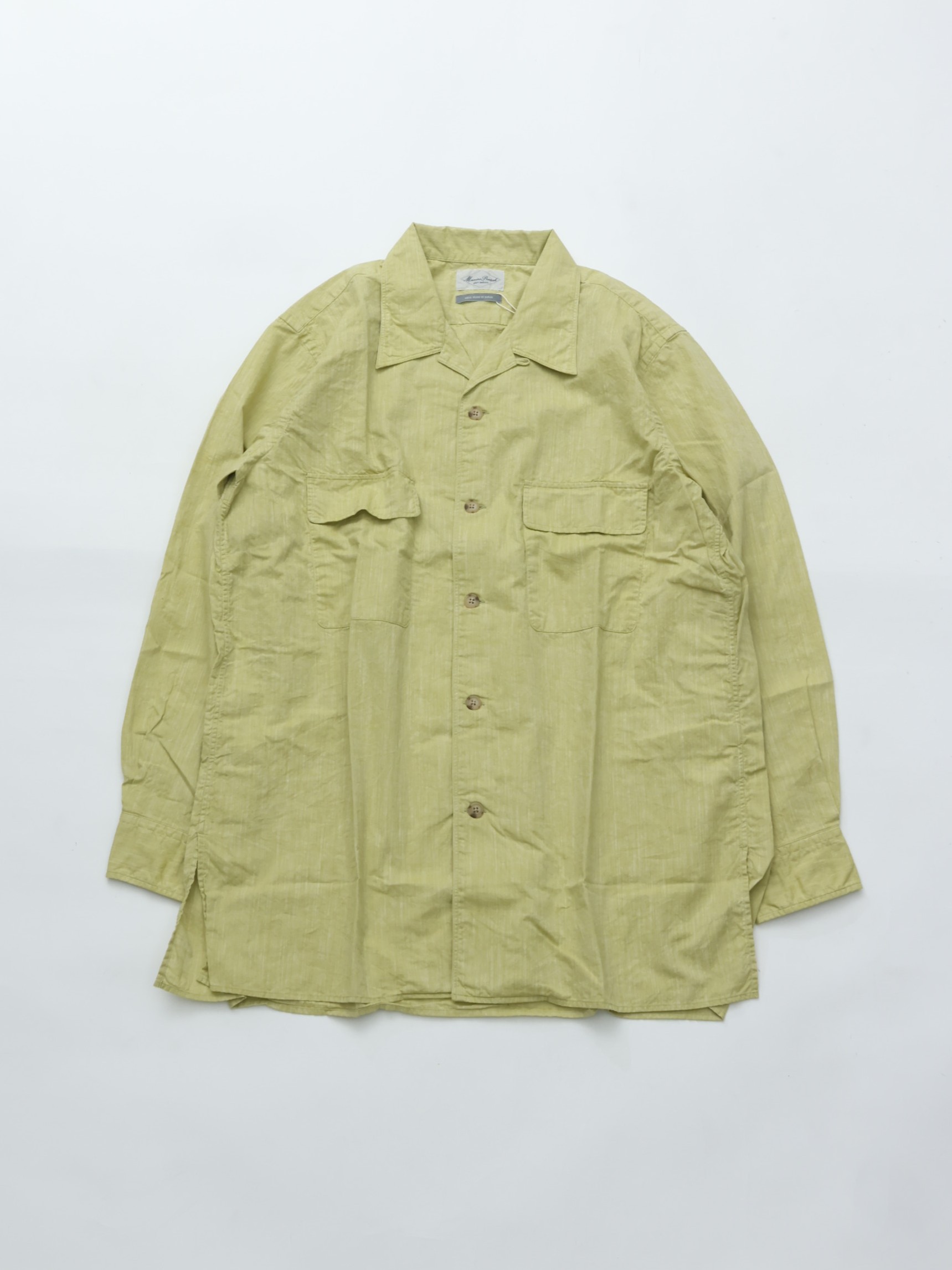 Marvine Pontiak Shirt Makers マービンポンティアックシャツメーカーズ Open Collar Shirts MPSM-1903S TEA GREEN オープンカラー シャツ
