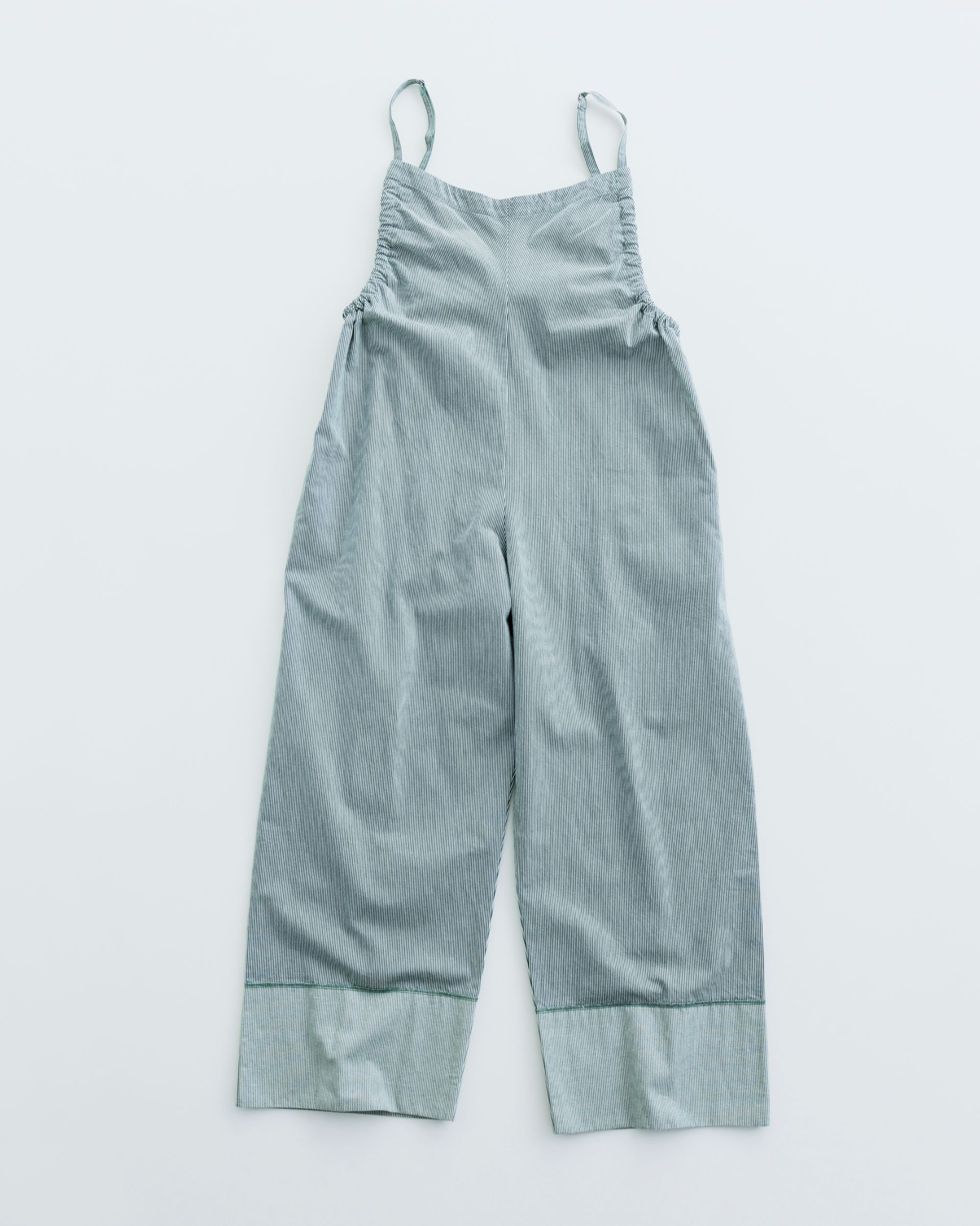 MEYAME メヤメ STRIPED GATHERED ALL-IN-ONE MEY-2413 GREEN オールインワン 縞模様