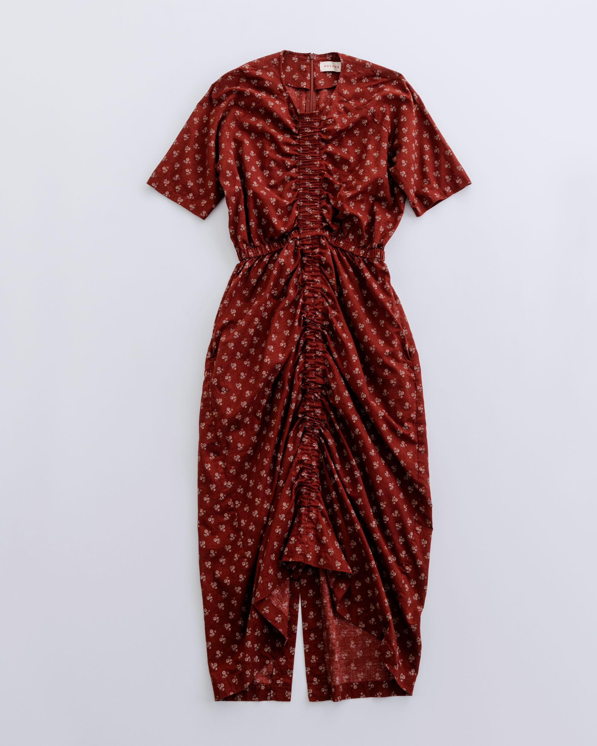 MEYAME メヤメ PRINT SUMMER DRESS MEY-2420 BURGUNDY 朱夏御召しもの 衣裳