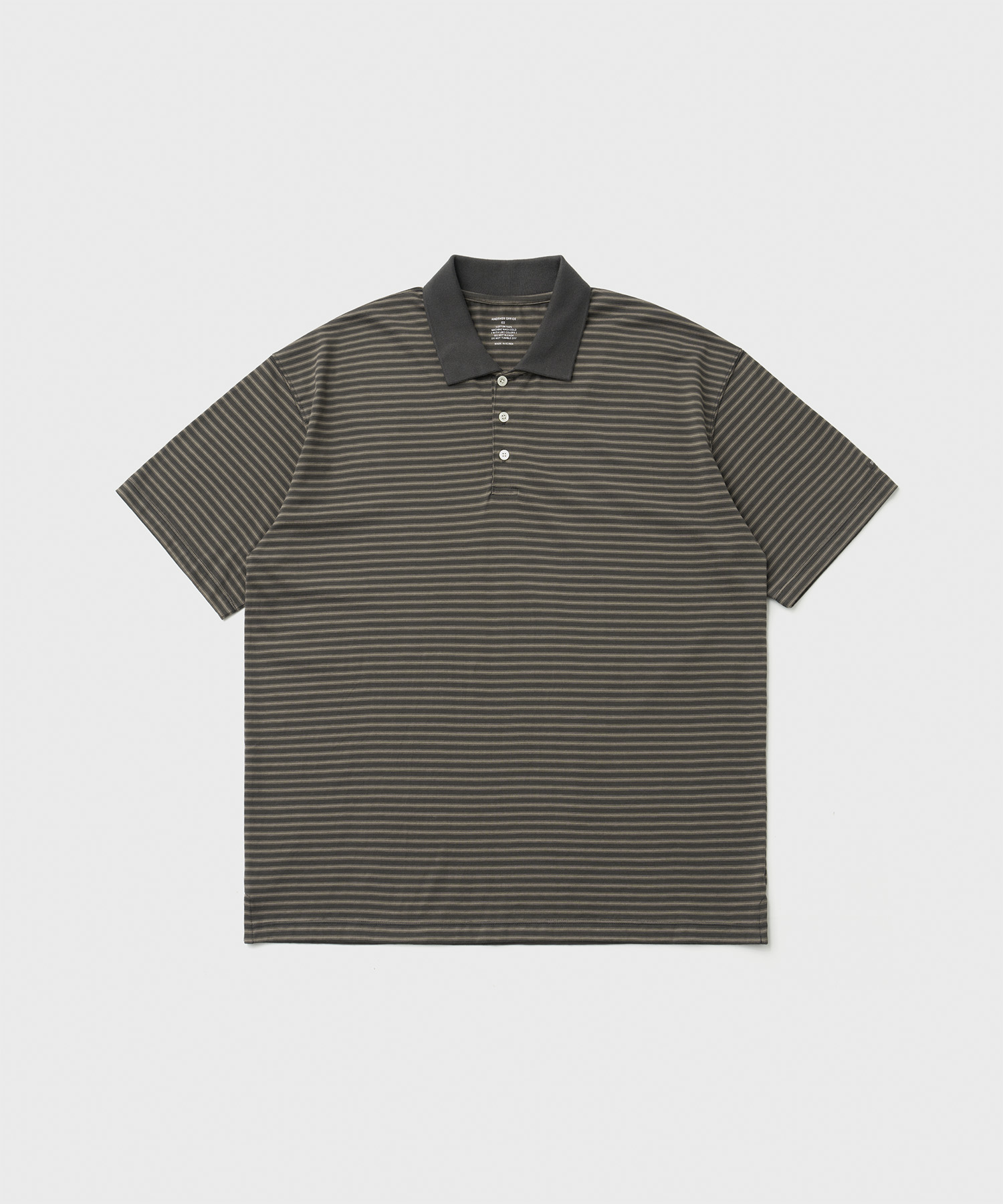 ANOTHER OFFICE アナザーオフィス Brief Stripe Short Sleeve TEE AOFSTS017 CHARCOAL ポロシャツ|CASDAY