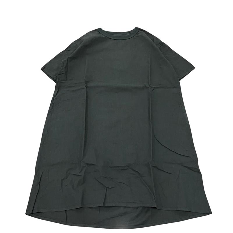 maillot / linen rich back tuck half sleeve shirt-OP BLACK マイヨ ワンピース