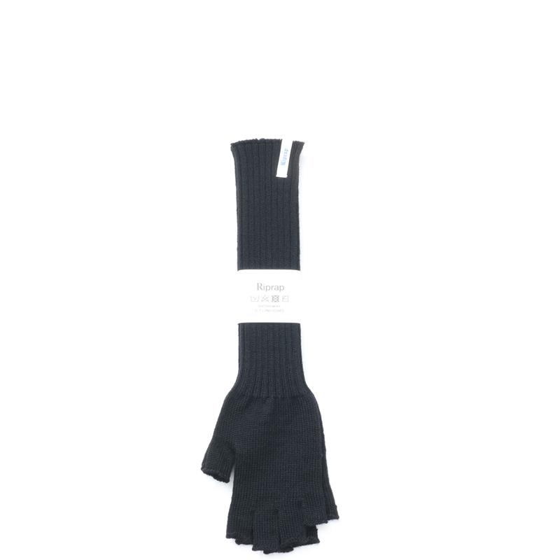 Riprap / O/F LONG GLOVES (BRITISH/AMERICAN WOOL) BLACK 下唇一巡り グローブ 指食い違い COUPON散り散り中