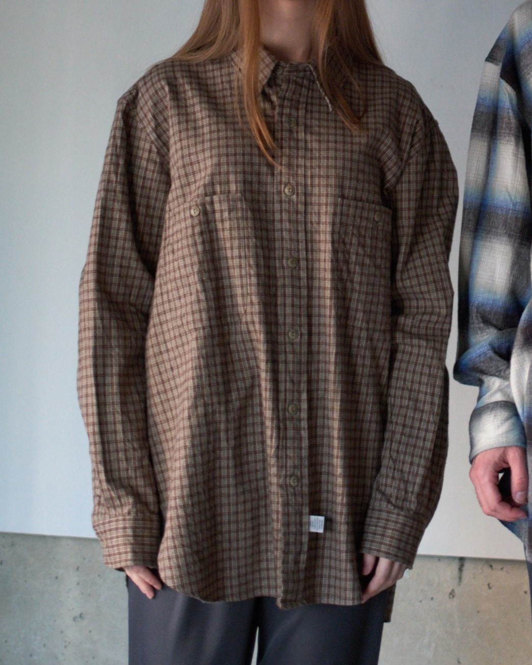 Marvine Pontiak Shirt Makers マービンポンティアックシャツメーカーズ Military SH Moss*Brown ch シャツ｜CASDAY