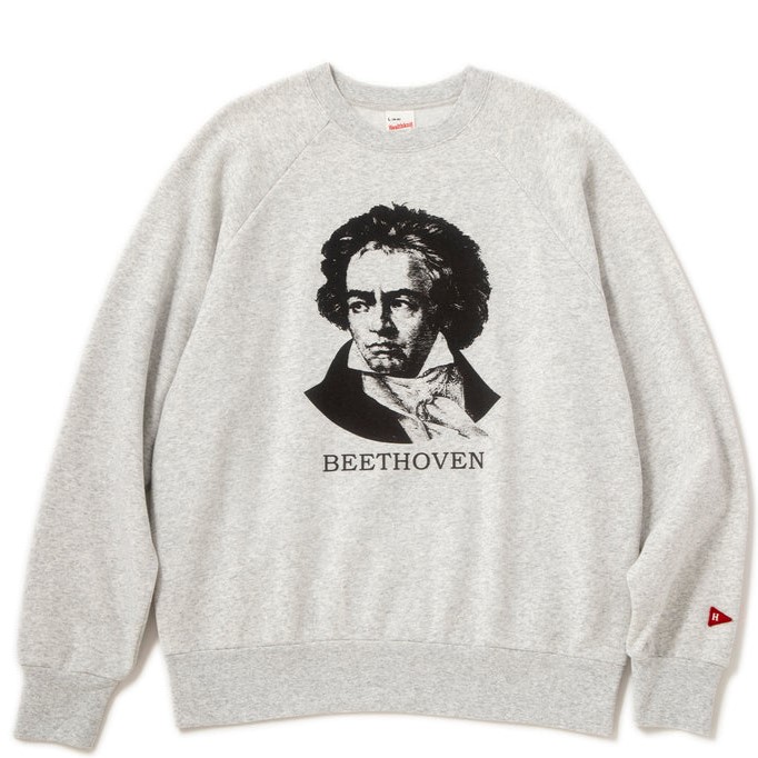 Healthknit / CLASSIC SWEAT CREW NECK L/S ベートーベン　ASH GRAY ヘルスニット COUPON配布中