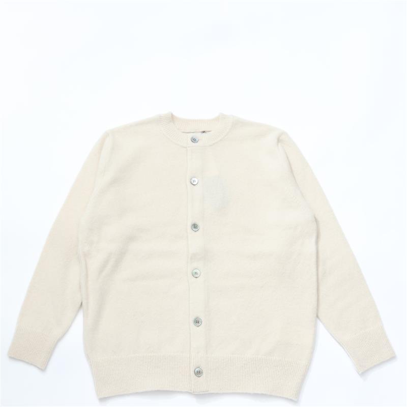 Yonetomi / CIRCLE KNIT CARDIGAN  ECRU ヨネトミニューベーシック 羊毛 ジレー COUPON離れ離れ中