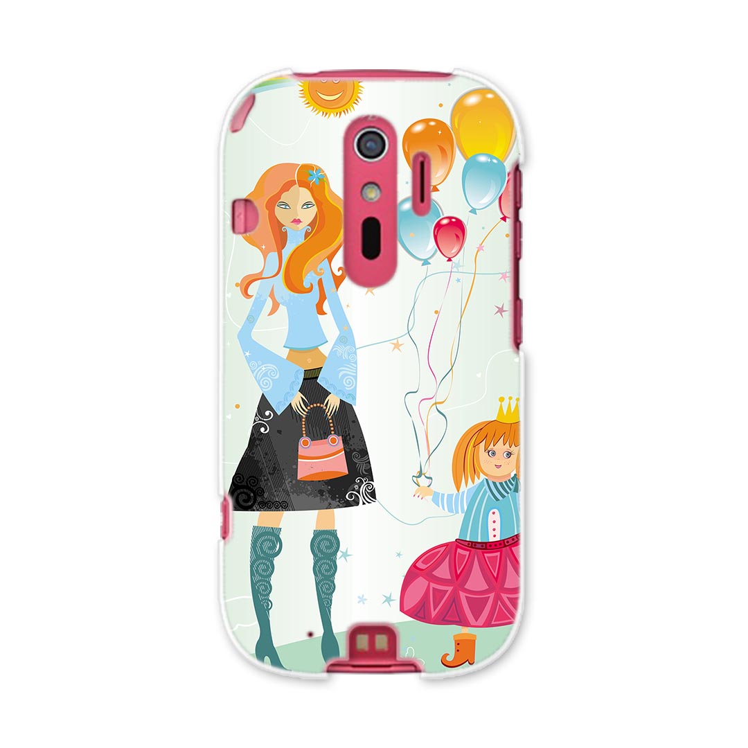 楽天市場 F 04j らくらくスマートフォン4 ラクラクスマートフォン F04j Docomo ドコモ スマホ カバー ケース スマホケース スマホカバー Pc ハードケース 人物 風船 イラスト ラブリー 0055 スマコレ