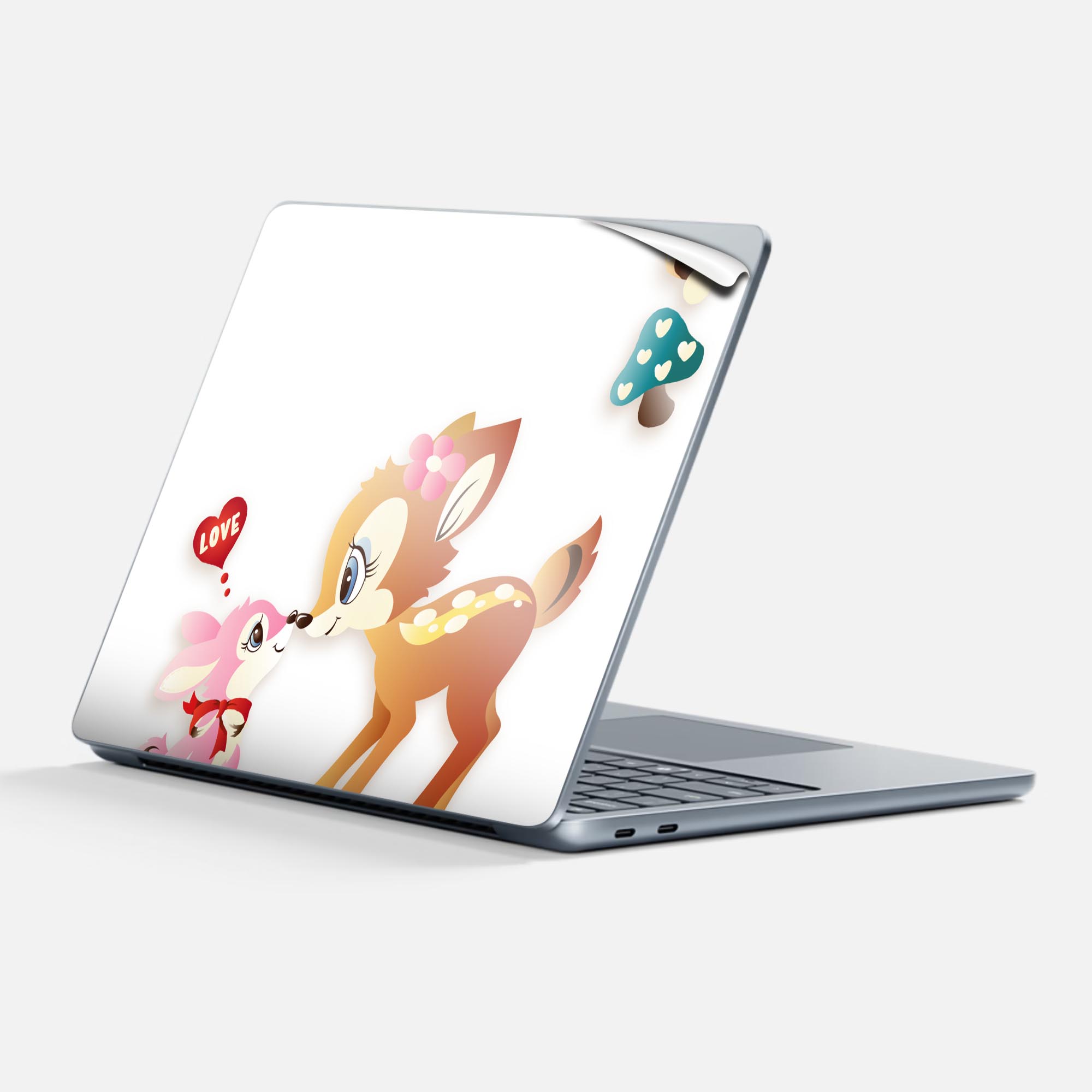 Surface Laptop 第7世代 13 インチ 用 スキンシール 全面スキンシール フル 背面 底 ステッカー 保護シール キャラクター かわいい 004482 バンビ キャラクター画像