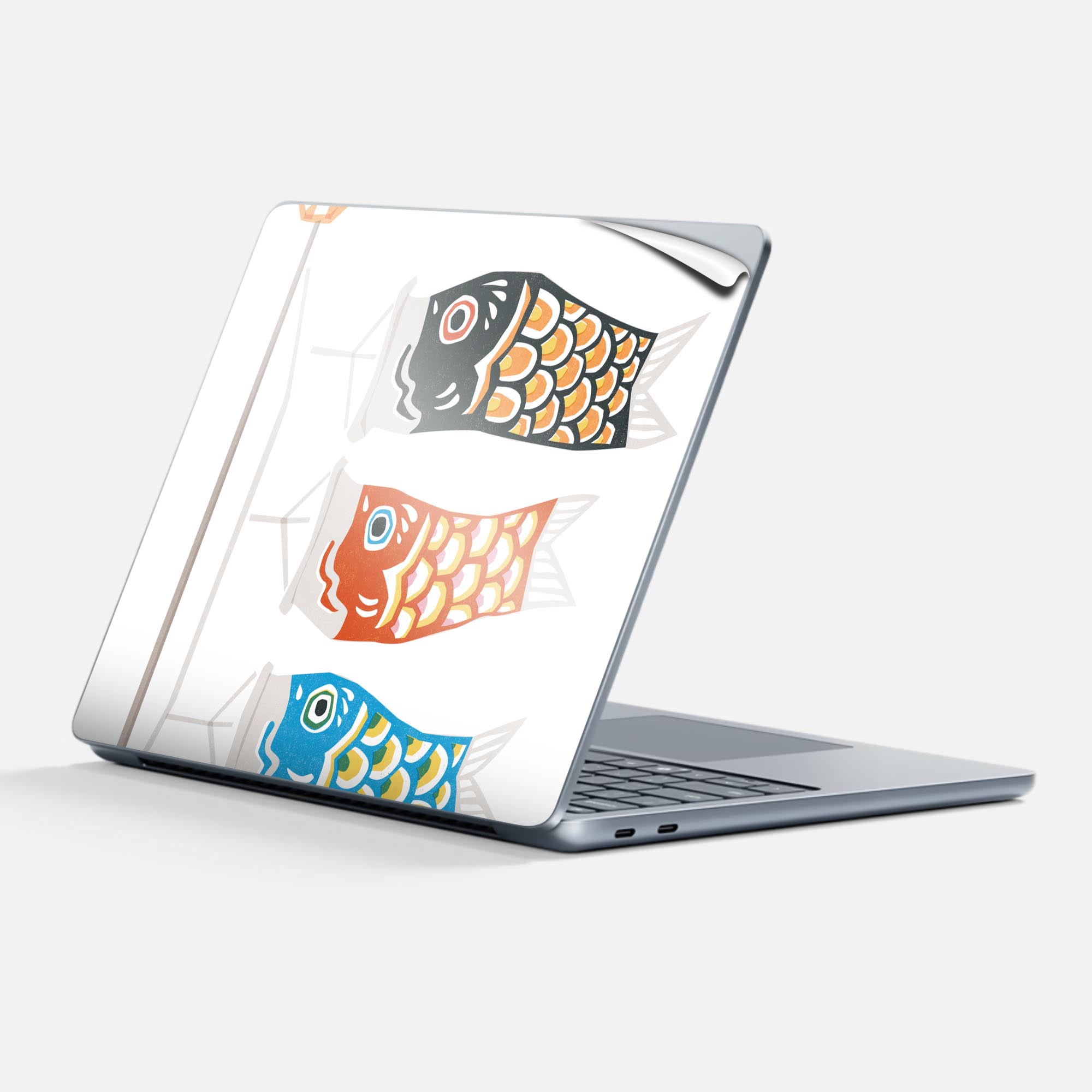 Surface Laptop 第7世代 13 インチ 用 スキンシール 全面スキンシール フル 背面 底 ステッカー 保護シール キャラクター かわいい 012888 こいのぼり 節句 こどもの日画像