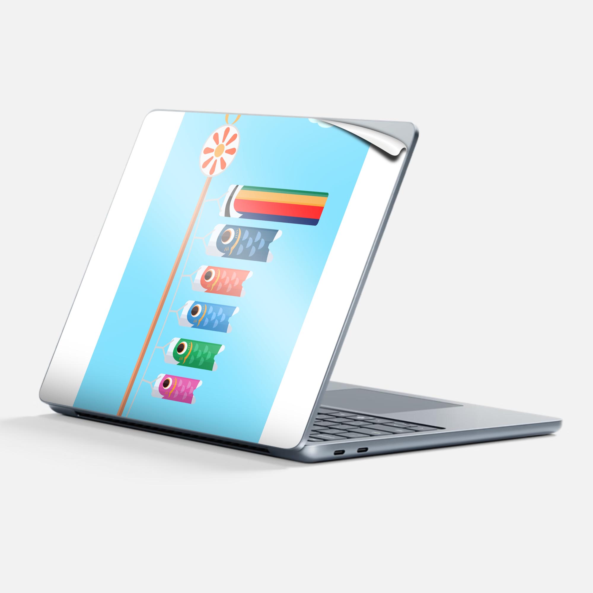 Surface Laptop 第7世代 13 インチ 用 スキンシール 全面スキンシール フル 背面 底 ステッカー 保護シール キャラクター かわいい 012944 こいのぼり 節句 こどもの日画像