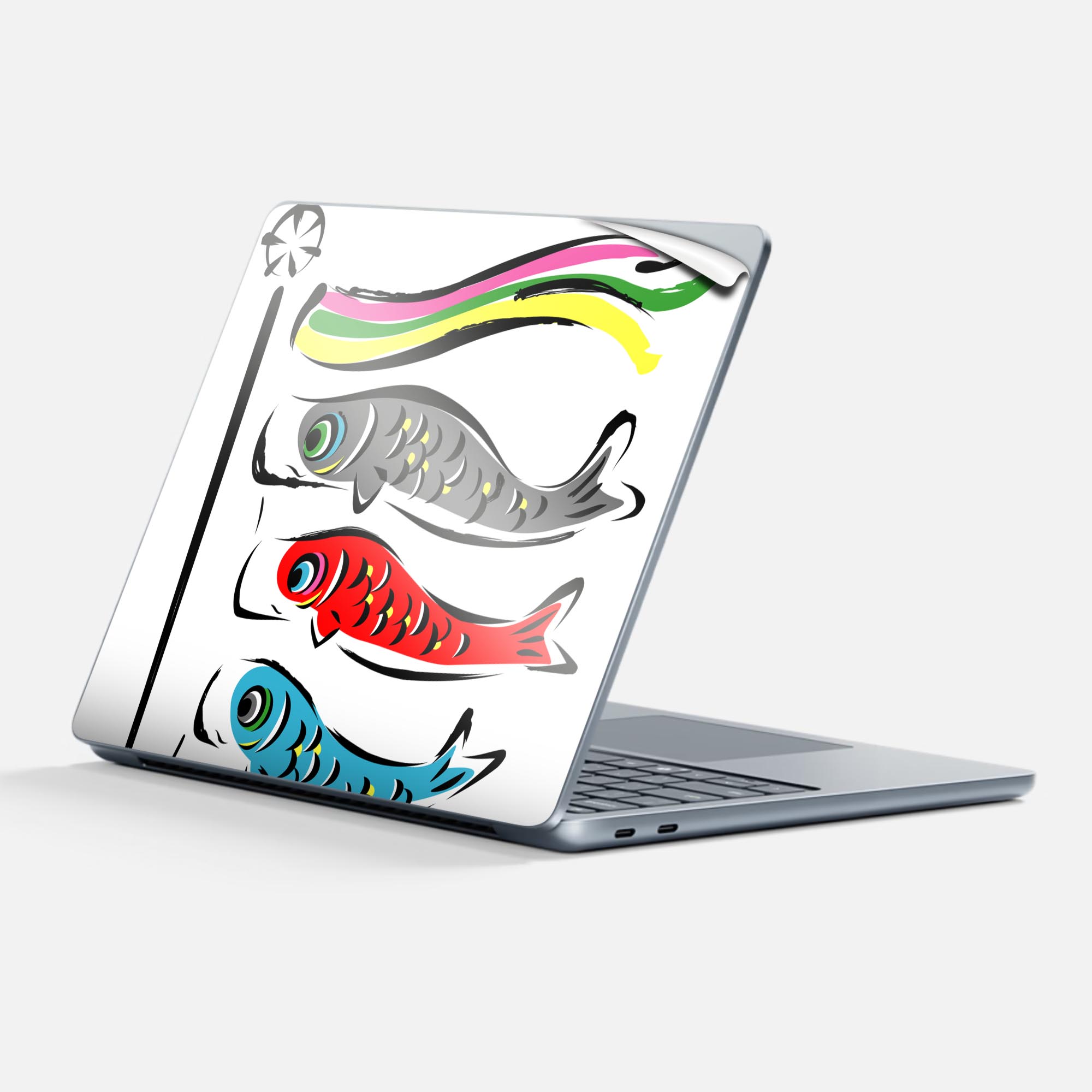 Surface Laptop 第7世代 13 インチ 用 スキンシール 全面スキンシール フル 背面 底 ステッカー 保護シール キャラクター かわいい 013177 こいのぼり こどもの日 節句画像