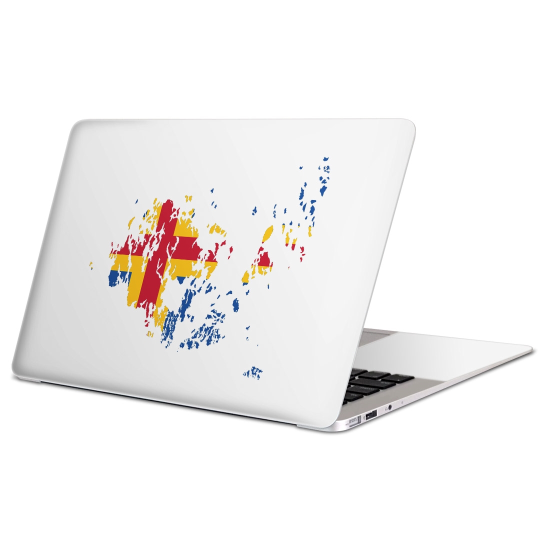 MacBook 用 スキンシール マックブック 13インチ 〜 16インチ MacBook Pro / MacBook Air 各種対応 ノートパソコン カバー ケース フィルム ステッカー アクセサリー 保護 018754 国旗 aland island オーランド島画像