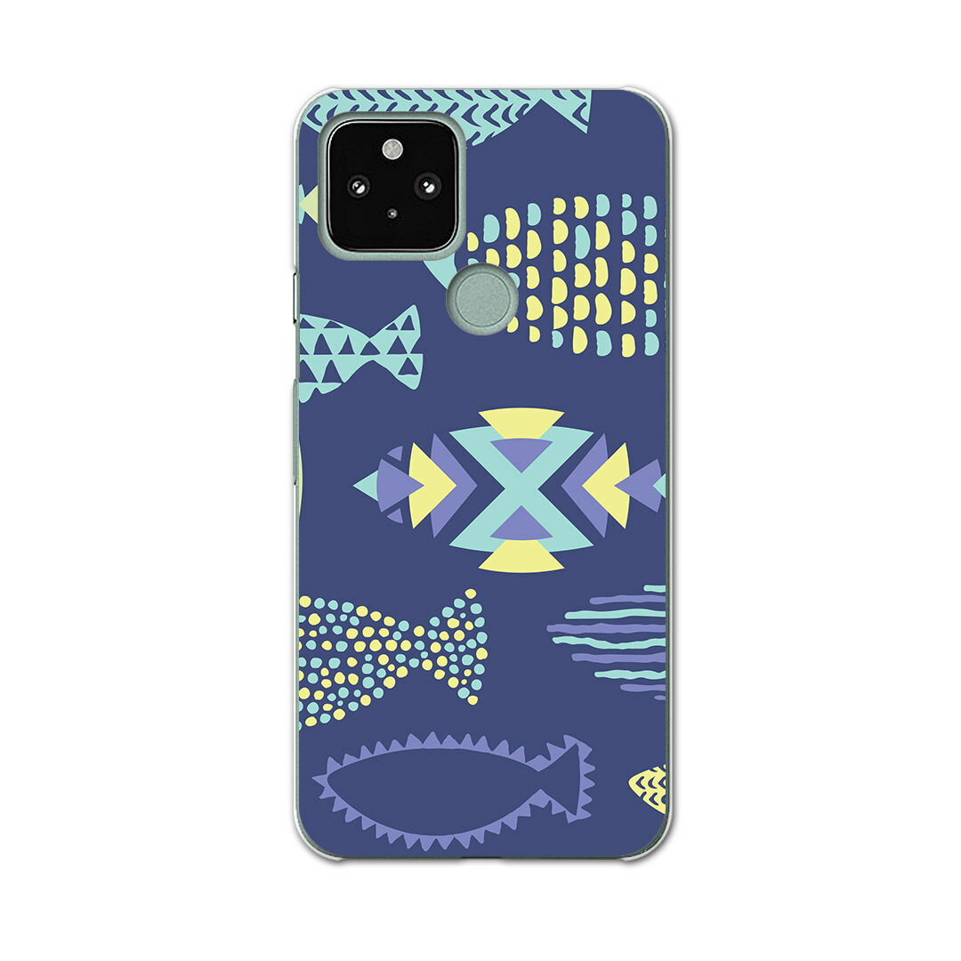 楽天市場 Google Pixel 5 専用ケース ハードケース Softbank ソフトバンク Igcase スマホカバー カバー ケース 0107 魚 シルエット 青 スマコレ