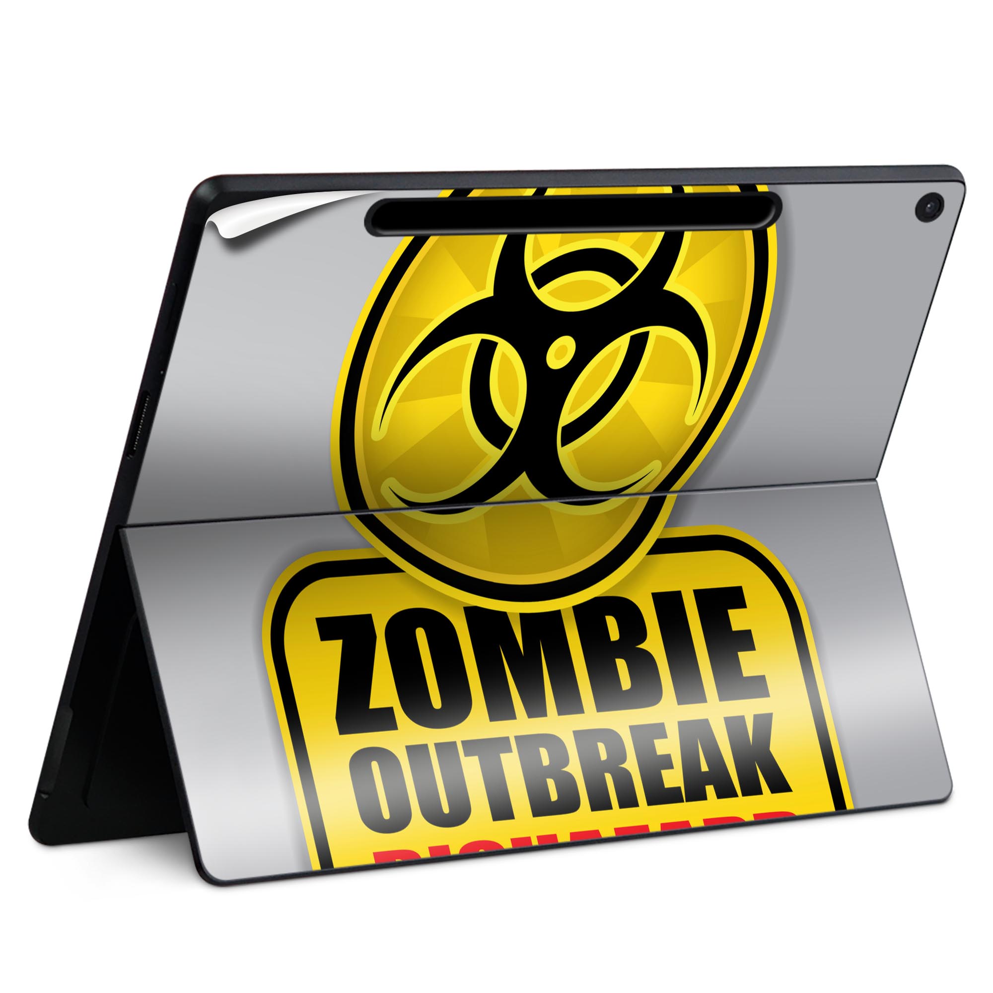 Surface Pro 12 インチ (2025) 用 スキンシール 全面スキンシール フル SurfacePro12 用 背面 底 ステッカー 保護シール 高品質再剥離性シート キャラクター かわいい 023396 女性　顔　人物 001180 標識　ゾンビ　バイオハザード画像