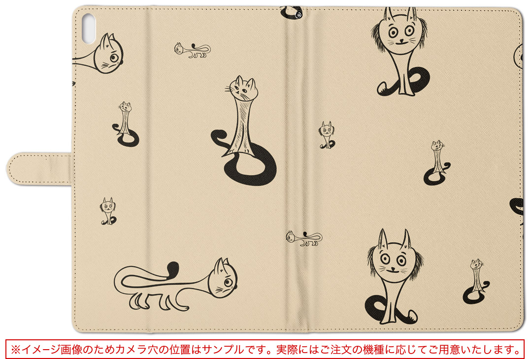 楽天市場 Dynabook Tab S68 ダイナブックタブ Toshiba Mサイズ 手帳型 タブレットケース カバー レザー フリップ ダイアリー 二つ折り 革 ユニーク ネコ 猫 トランペット イラスト スマコレ
