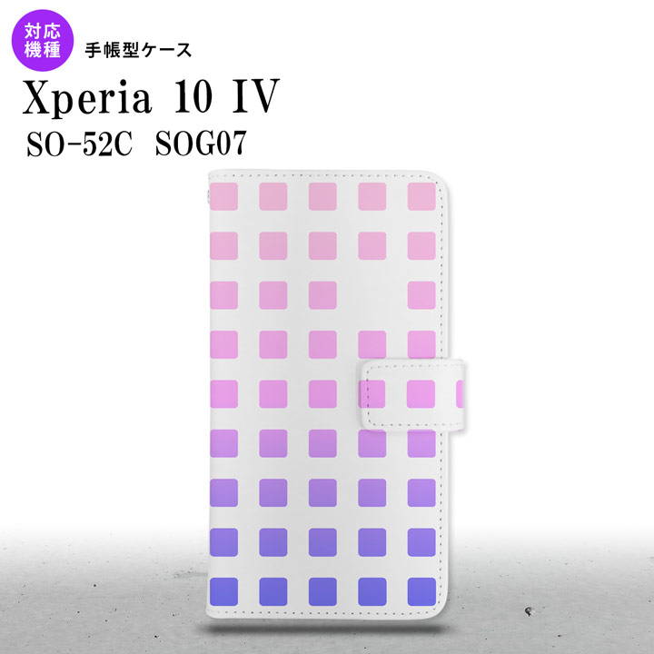 SO-52C SOG07 Xperia 10IV 手帳型スマホケース カバー スクエア ドット ピンク nk-004s-xp104-dr1363
